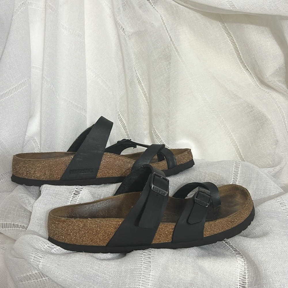 Birkenstock Mayari Black Criss Cross Slides or Sandals Shoes Size 37